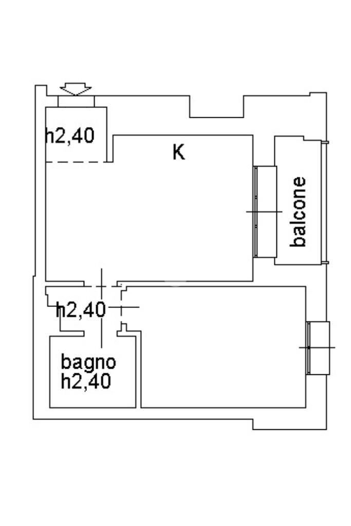 Two-room apartment Via Leonardo Bistolfi, Milano (neighborhood Rubattino) - floor plans 1