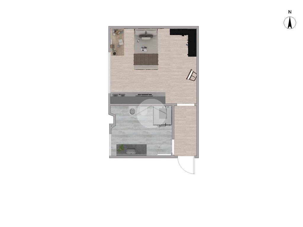 Monolocale Via Metauro, Milano (zona Lorenteggio) - planimetria 1