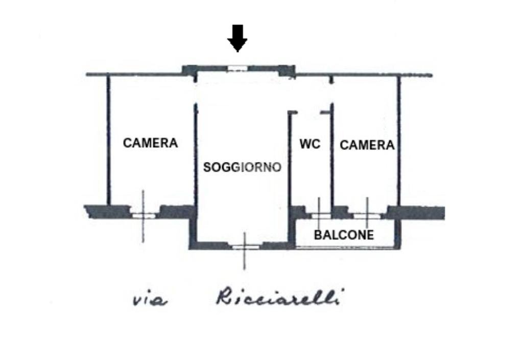 Three-room apartment Viale Murillo, Milano (neighborhood San Siro) - floor plans 1