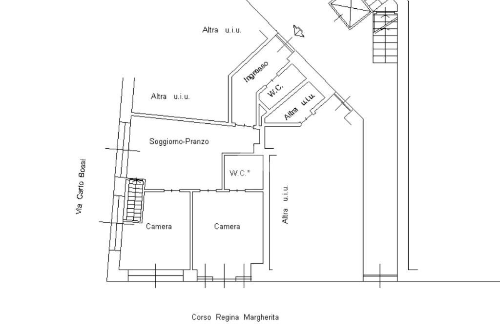 Three-room apartment Corso Regina Margherita, Torino (neighborhood San Donato) - floor plans 1