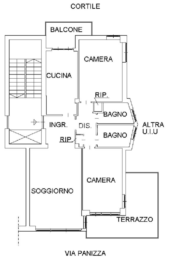 Four-room apartment Via Barnaba Panizza, Torino (neighborhood Mirafiori Nord) - floor plans 1