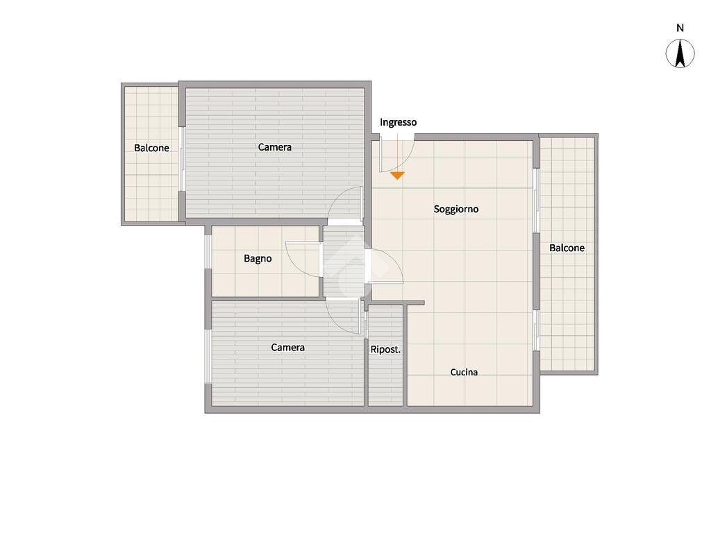 Three-room apartment Via V. Veneto, Cornaredo - floor plans 1
