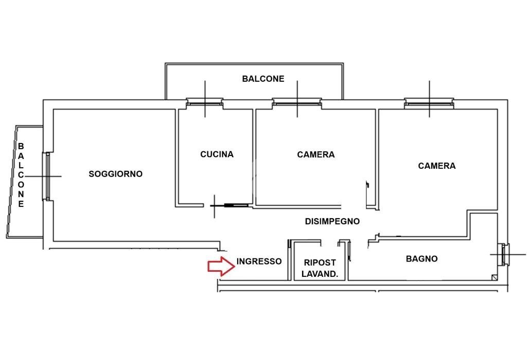 Three-room apartment Via risorgimento, Senago - floor plans 1