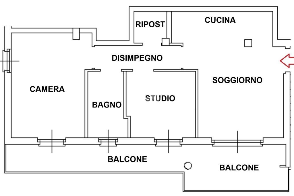 Three-room apartment Via Camillo Benso Conte di Cavour, Senago - floor plans 1