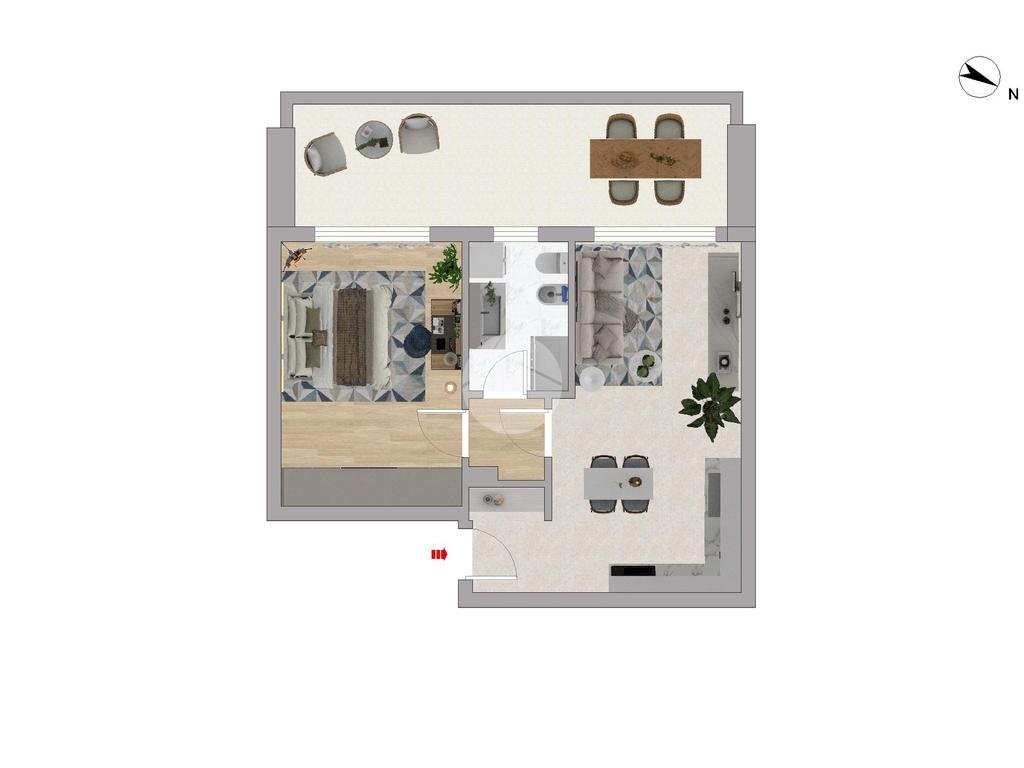 Bilocale Via Bazzano Inferiore, Assago - planimetria 1
