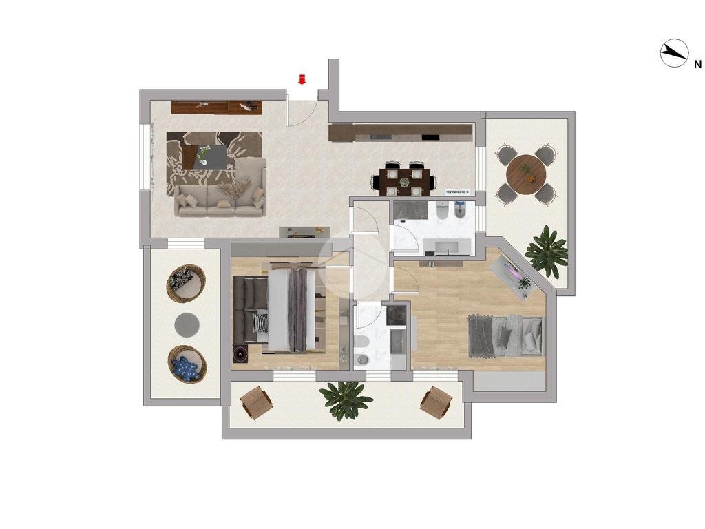 Three-room apartment Via Bazzana Inferiore, Assago - floor plans 1