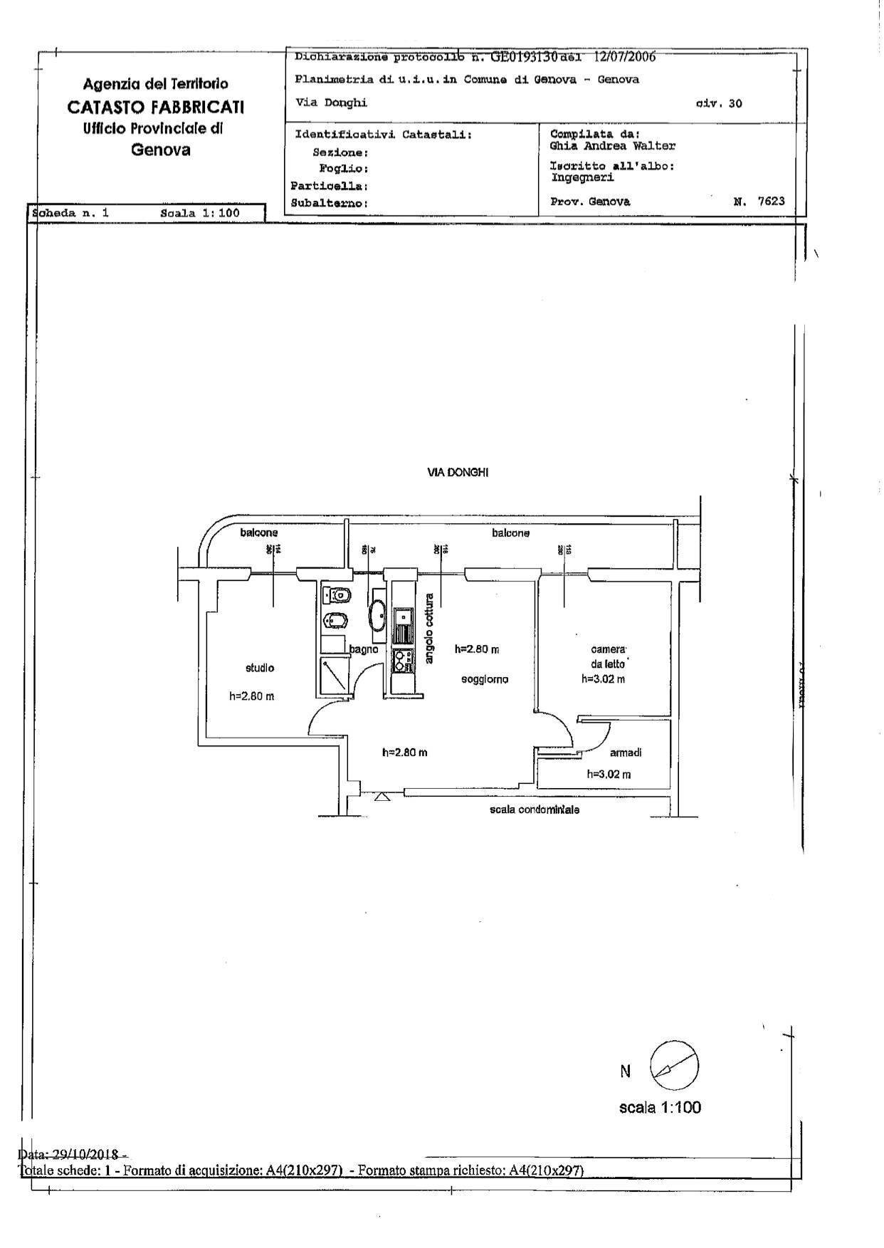 PLANIMETRIA - Apartment Via Donghi
 
30, Genova - floor plans 1