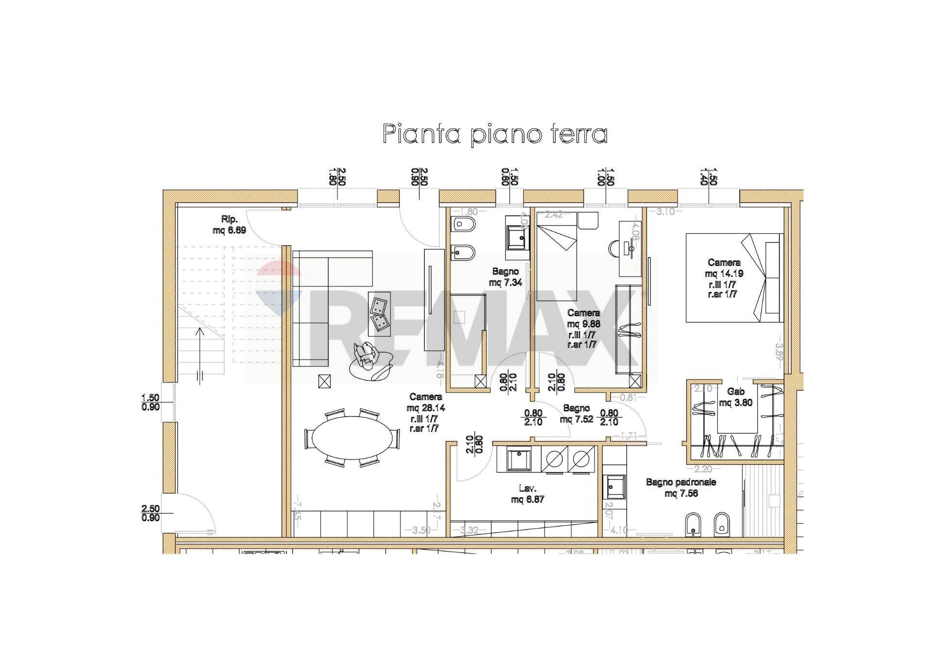 Pianta 2D - Three-room apartment Via Mantova
 
175, Cerea - floor plans 1