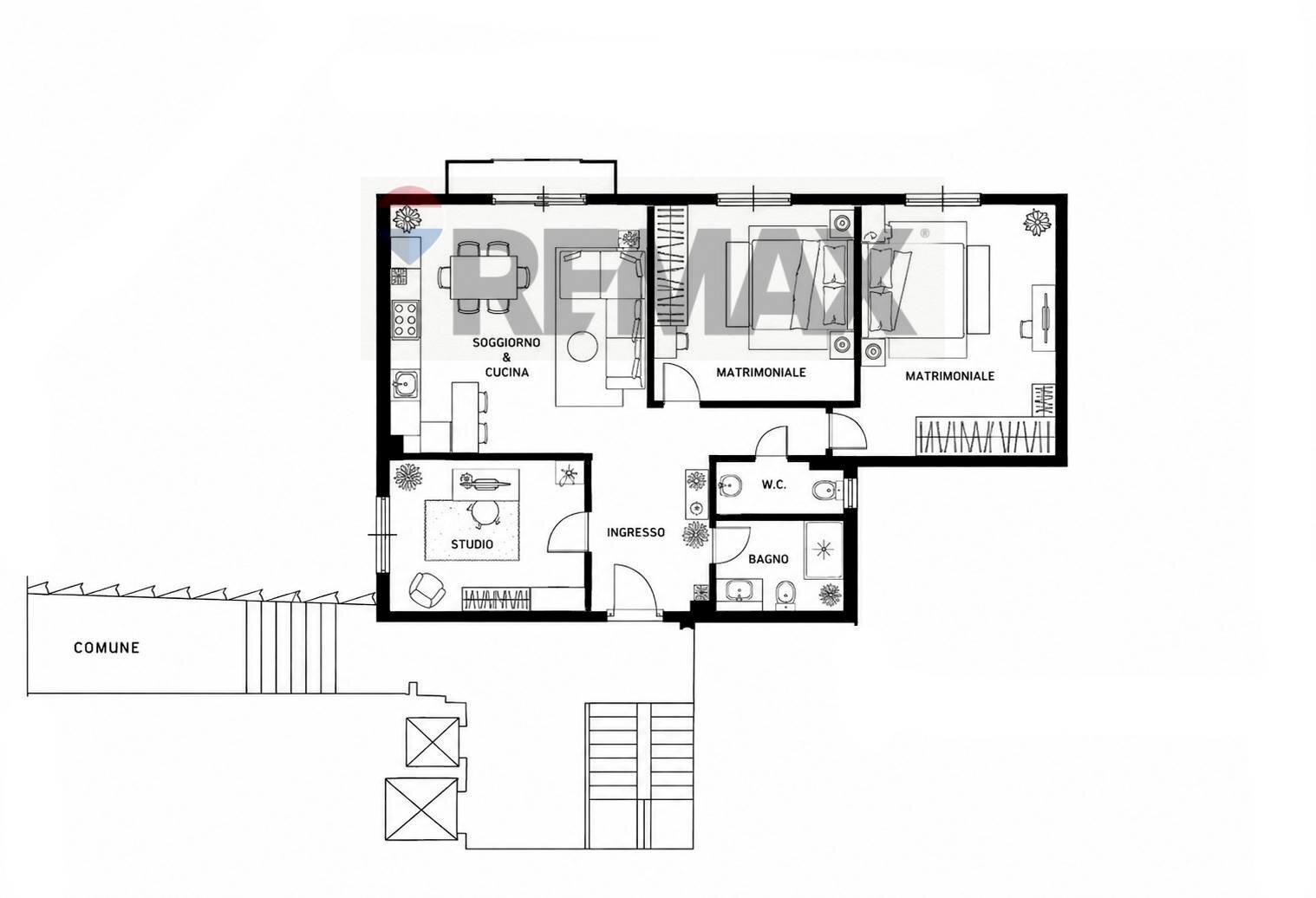 Pianta 2D - Quadrilocale Viale G. Matteotti
 
20, Salsomaggiore Terme - planimetria 1
