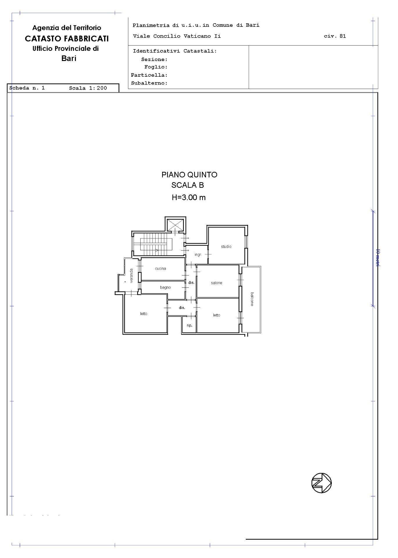 Foto 17 - Four-room apartment Viale Del Concilio Vaticano II
 
81, Bari - floor plans 1