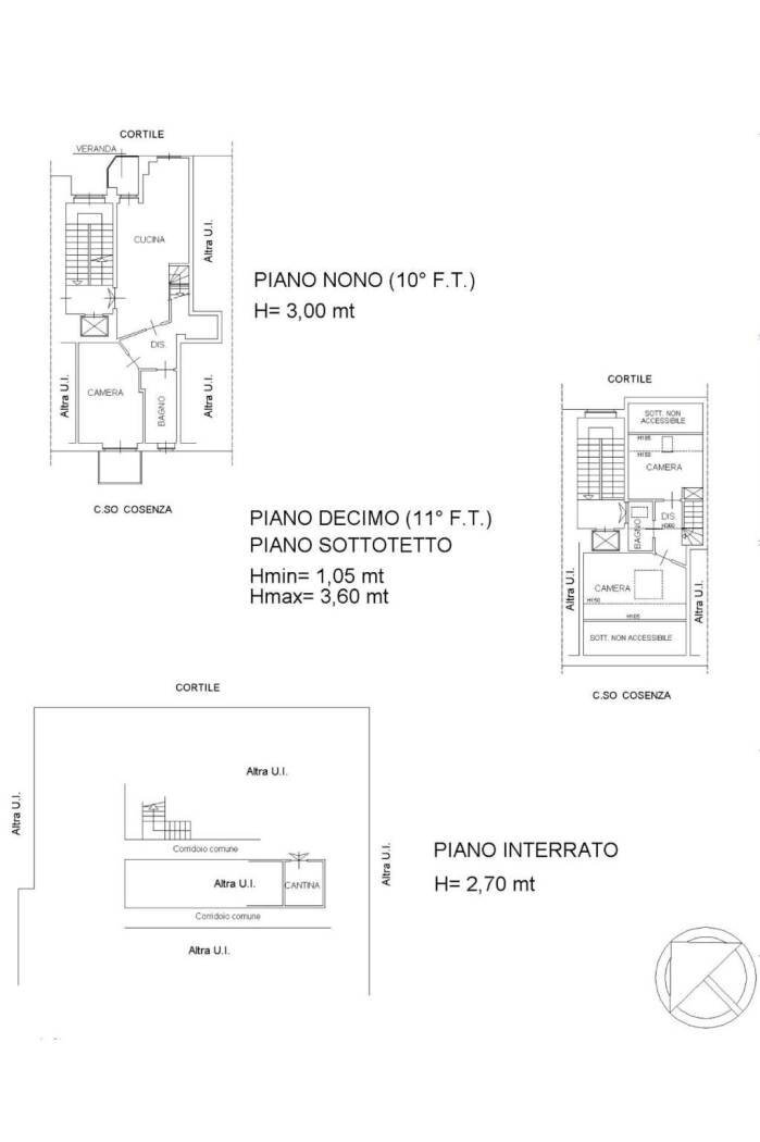 Quadrilocale corso Cosenza, 72, Torino (zona Santa Rita) - planimetria 1