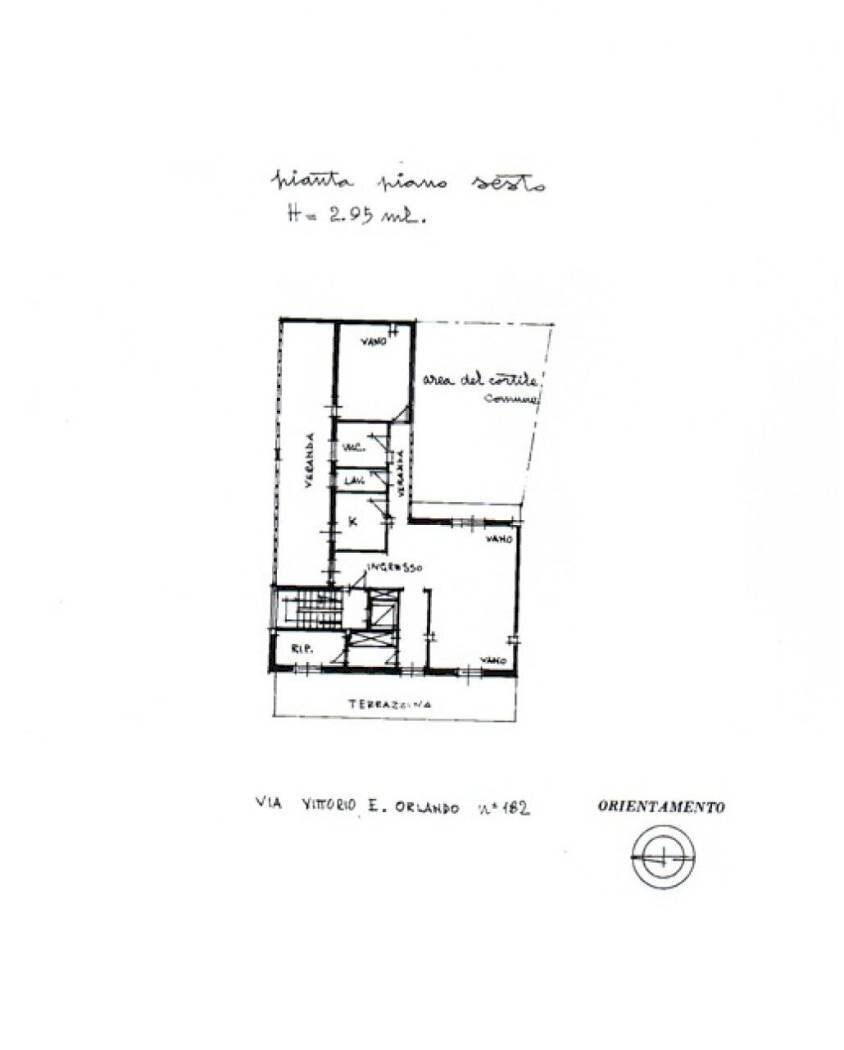 Attico via Vittorio Emanuele Orlando, 182, Catania - planimetria 1