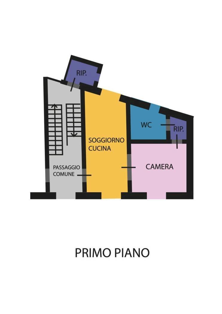 One-room apartment via Borgotto, Faenza - floor plans 1