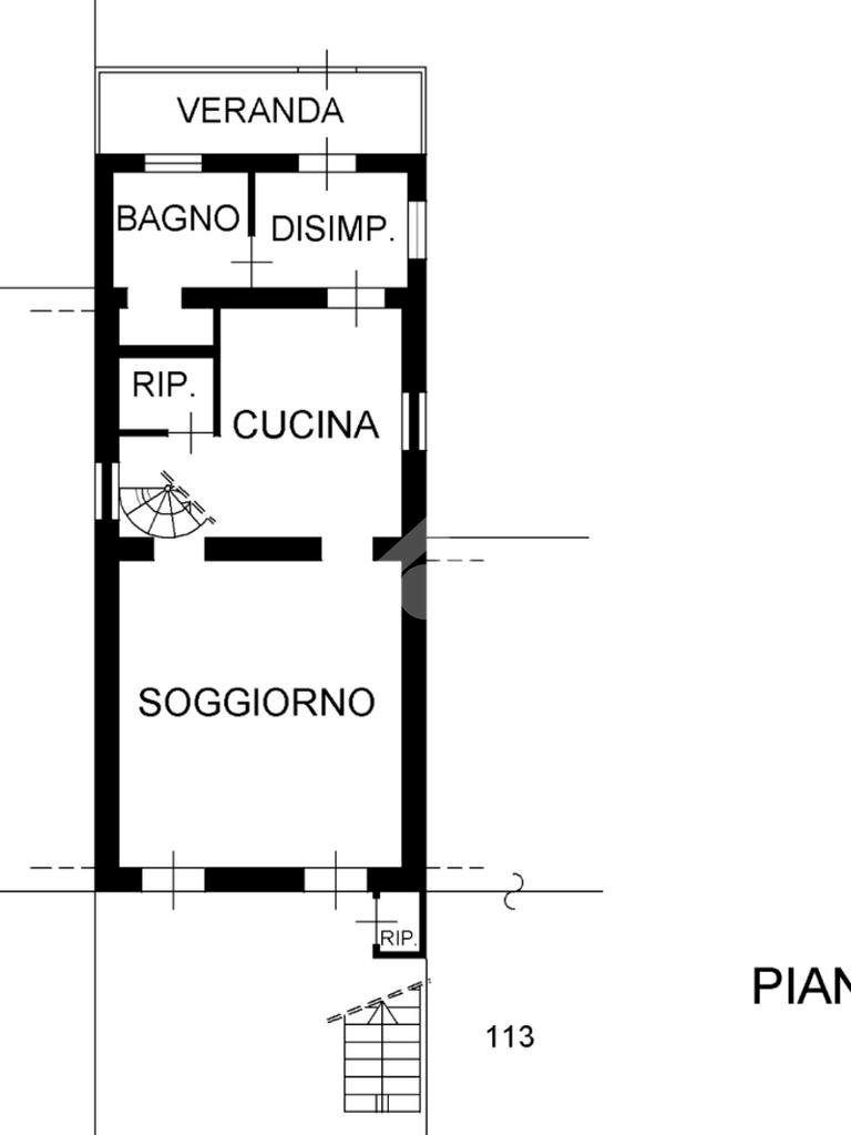 Semi-detached house Via pronelli, Buriasco - floor plans 1