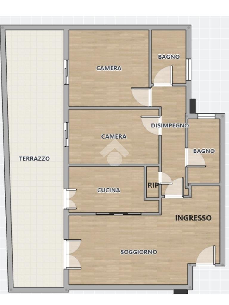 Three-room apartment Via G.B.Borghesi, Parma (neighborhood Centro Storico) - floor plans 1