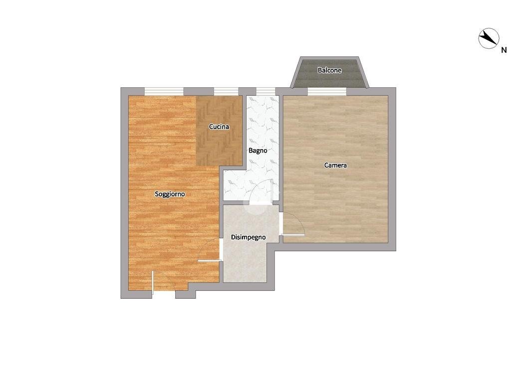 Two-room apartment Via Valle Anzasca, Milano (neighborhood Baggio) - floor plans 1