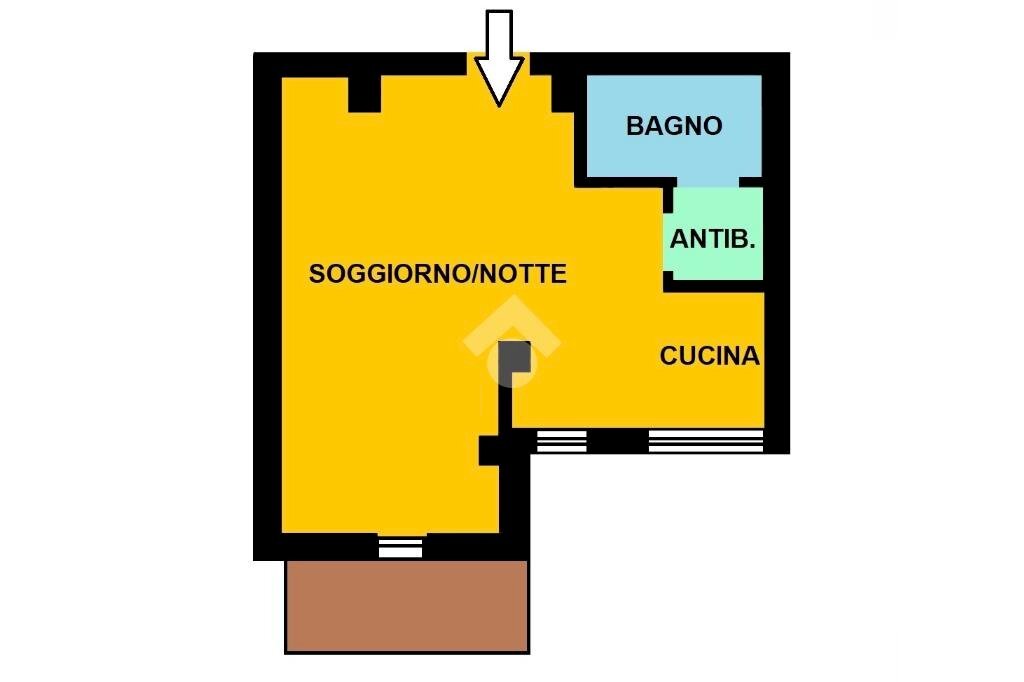 One-room apartment Via monreale, Milano (neighborhood San Siro) - floor plans 1