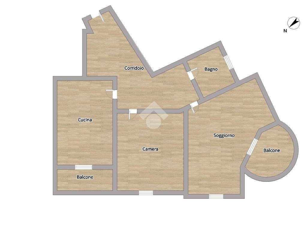 Trilocale Via Baltimora, Torino (zona Santa Rita) - planimetria 1