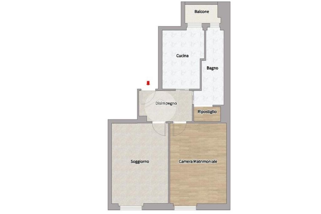 Bilocale Via Flavio Andò, Milano (zona Villapizzone) - planimetria 1