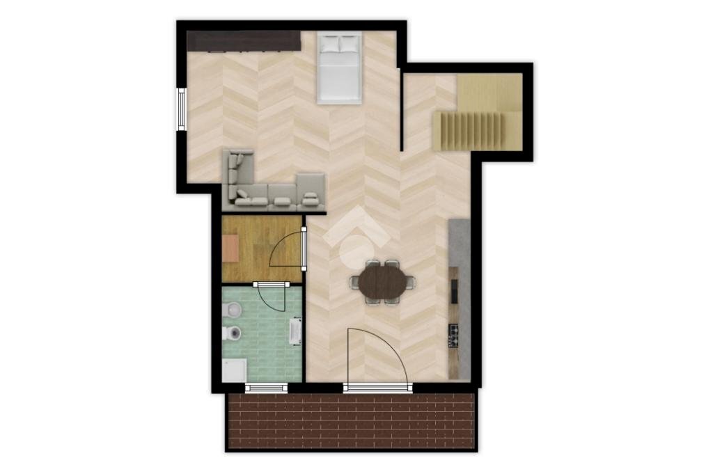 Two-room apartment Via A. Palladio, Corbetta - floor plans 1