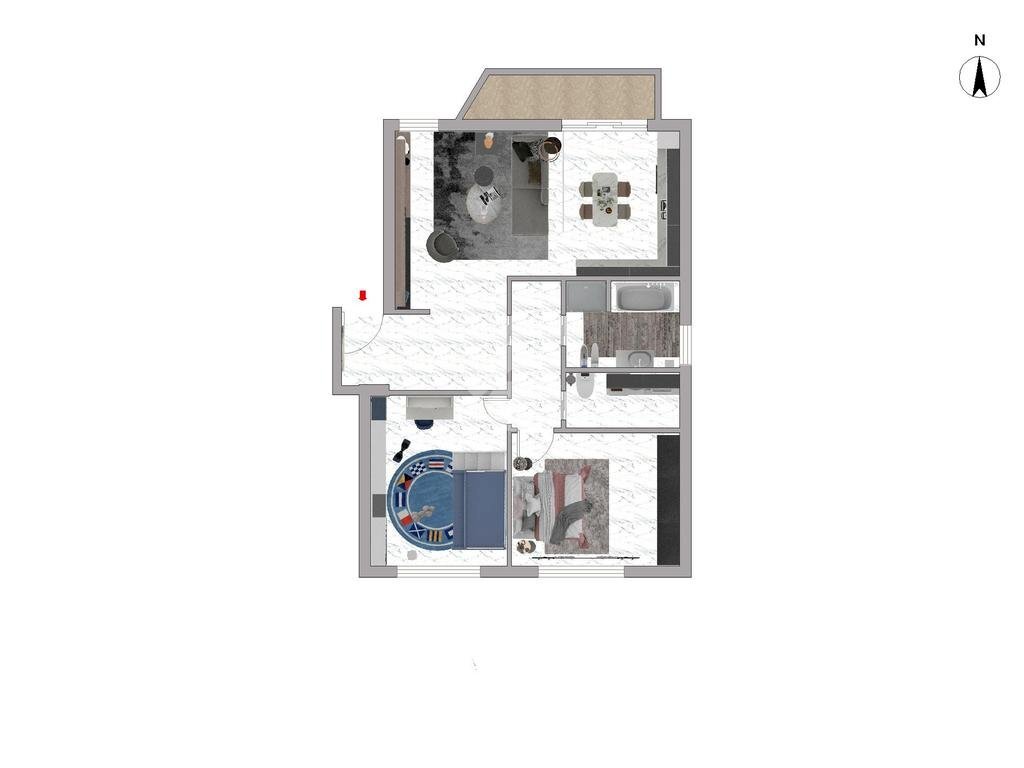 Three-room apartment Via Cesare Battisti, Cormano - floor plans 1