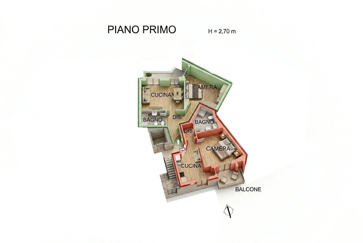 Appartamento via dell'Acquedotto, Alba - planimetria 1
