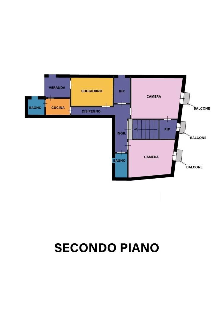 Three-room apartment via Eugenio Valzania, Forlì - floor plans 1