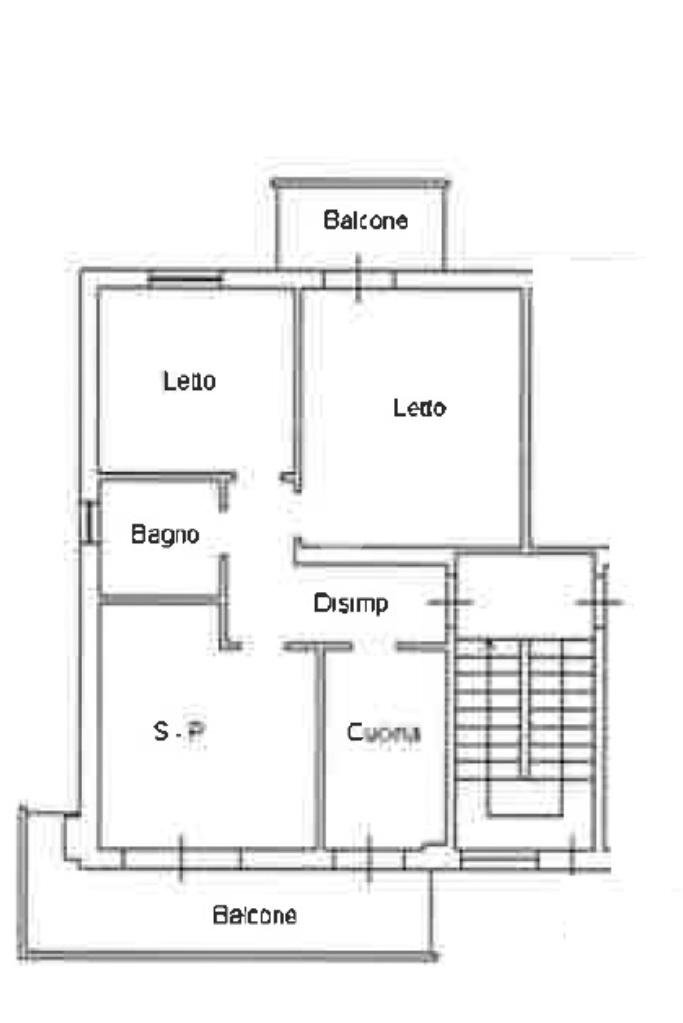 Trilocale Via Borghi, frazione Sant'egidio, Cesena - planimetria 1