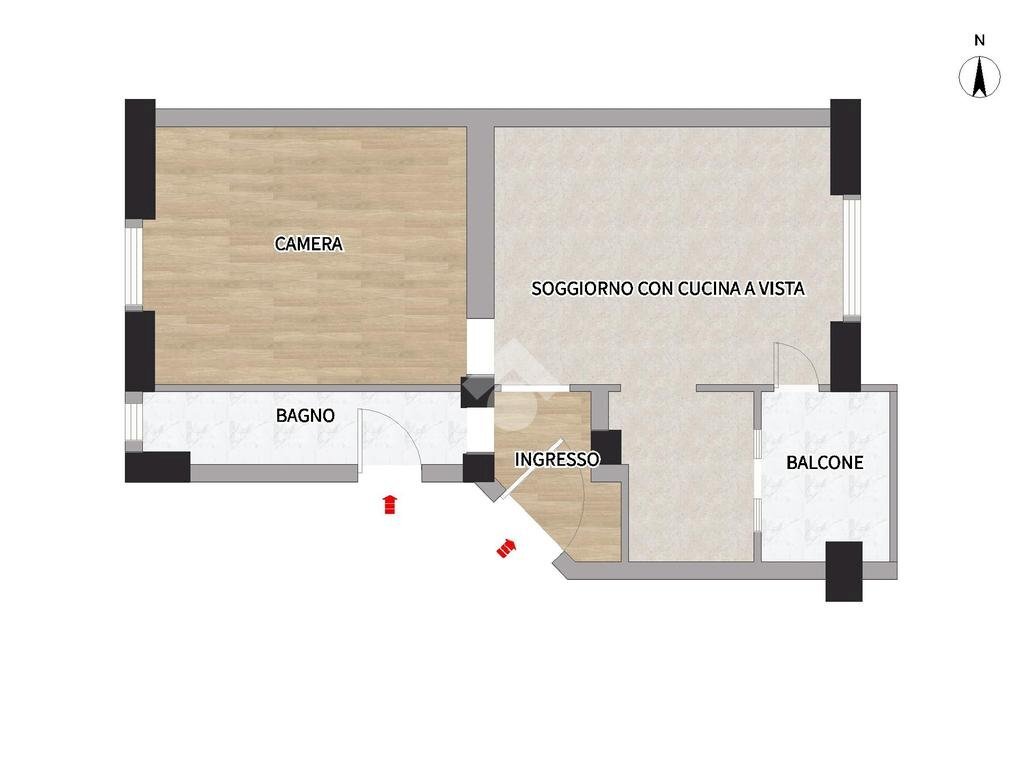 Bilocale Via degli Apuli, Milano (zona Giambellino) - planimetria 1