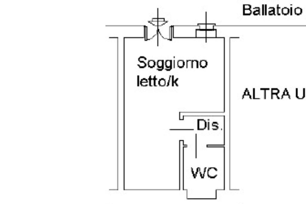 Monolocale Corso Lodi, Milano - planimetria 1