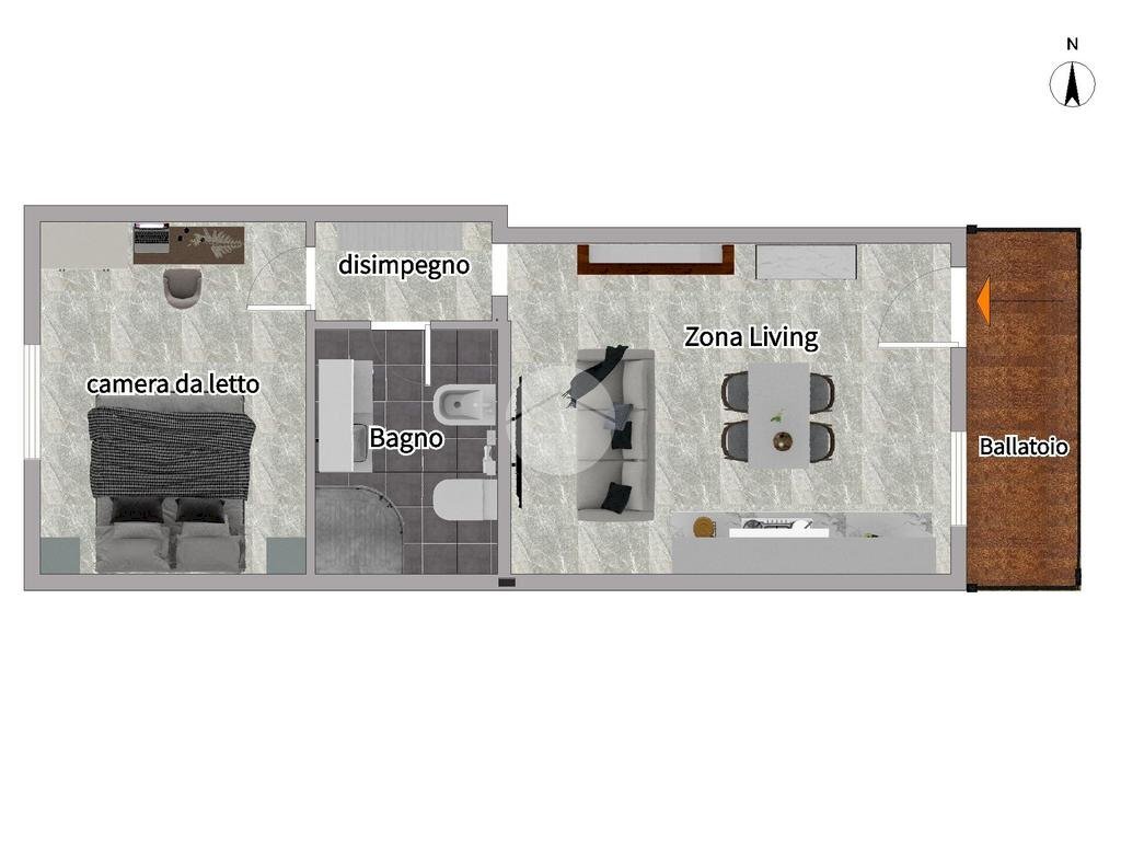 Two-room apartment Via Carlo Imbonati, Milano (neighborhood Maciachini) - floor plans 1