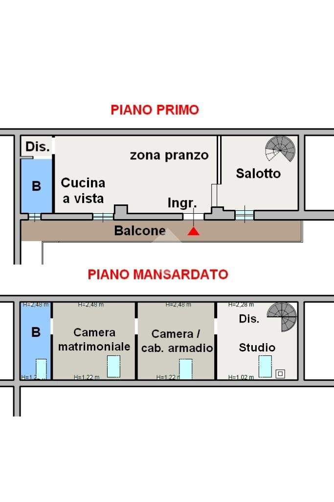 Trilocale Via Cesare Battisti, Carugate - planimetria 1