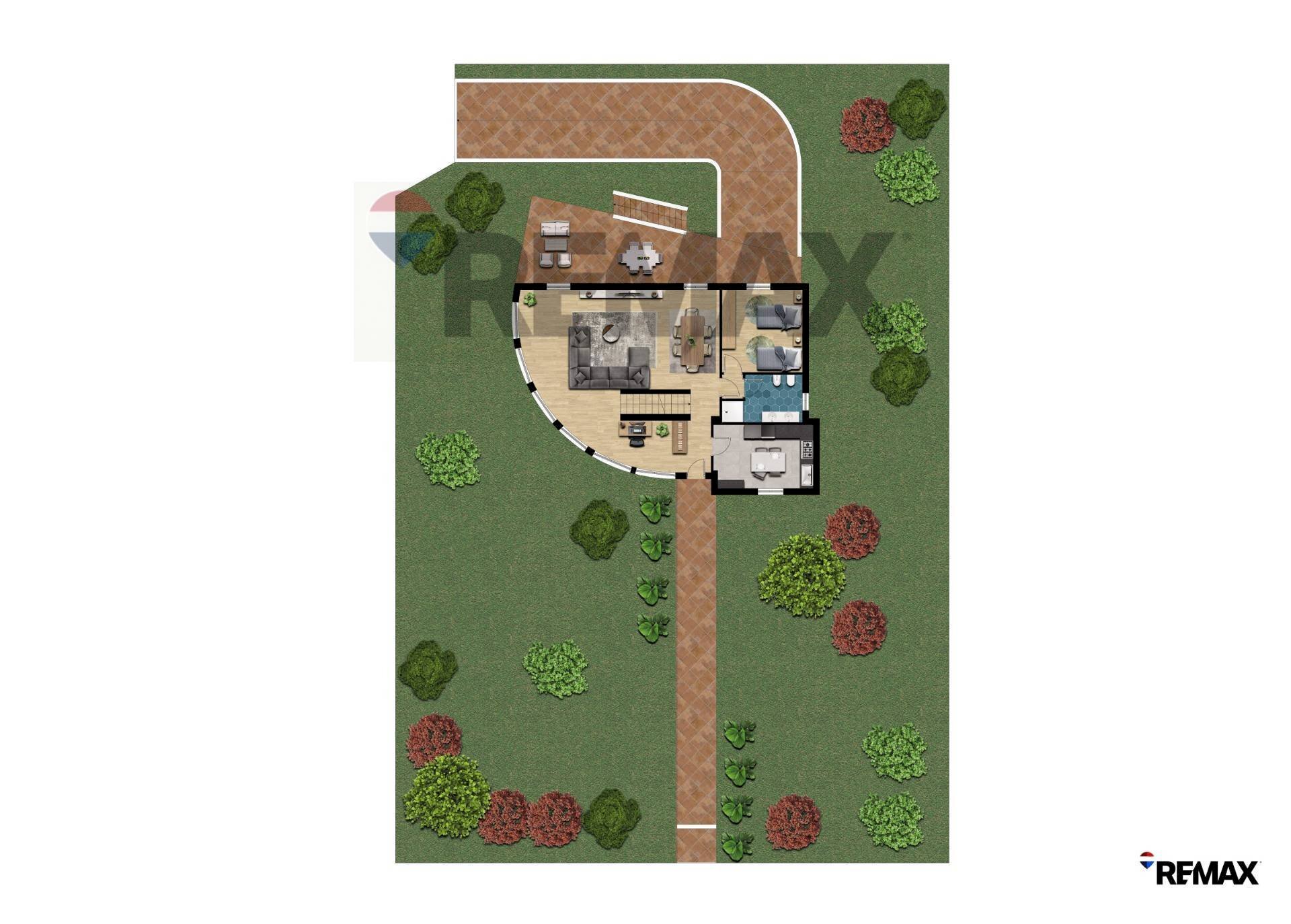Pianta 2D pian terreno - Villa Via C. Cavour
 
43, Bottanuco - planimetria 1