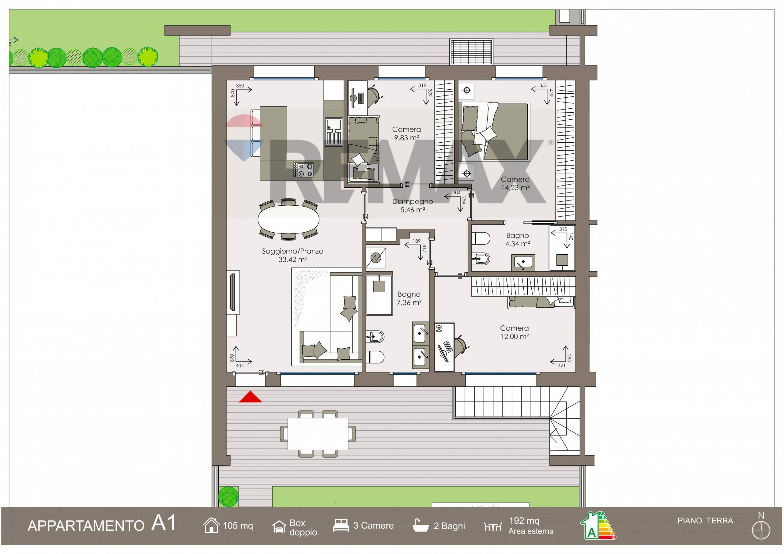 Pianta 2D - Four-room apartment via s.nazzaro, Bellusco - floor plans 1