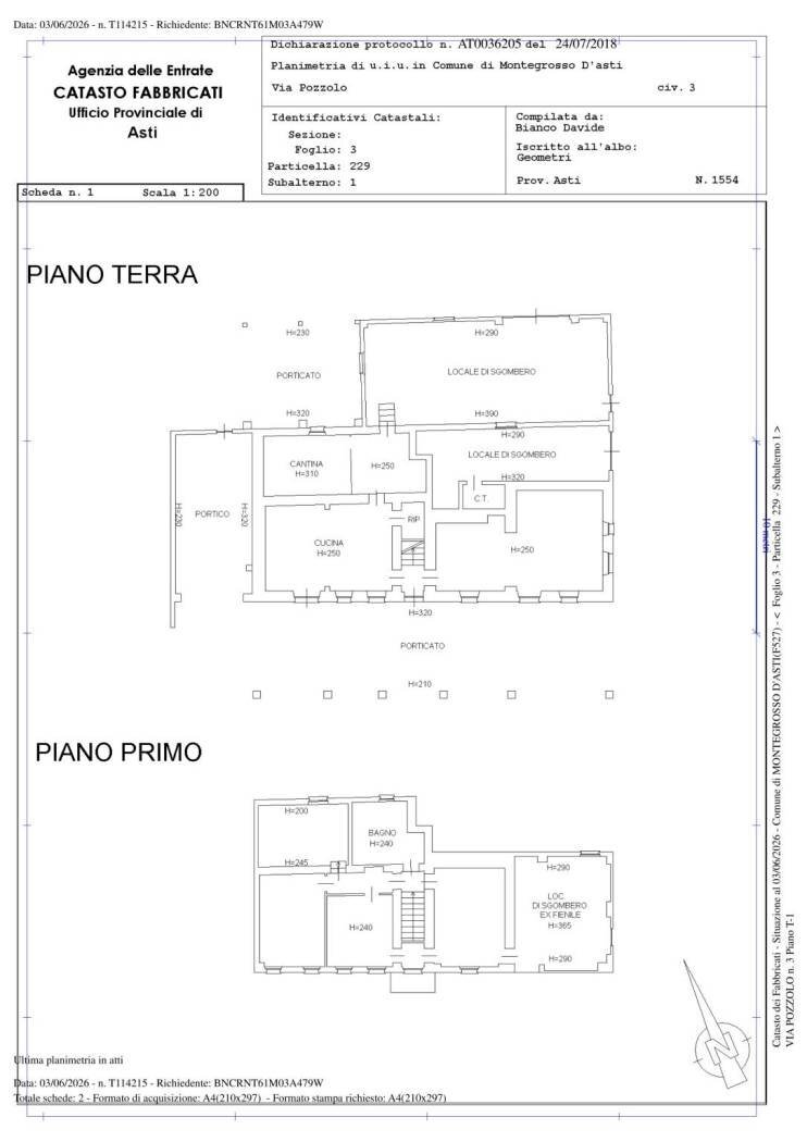 Rustic via Pozzolo, Montegrosso d'Asti - floor plans 1