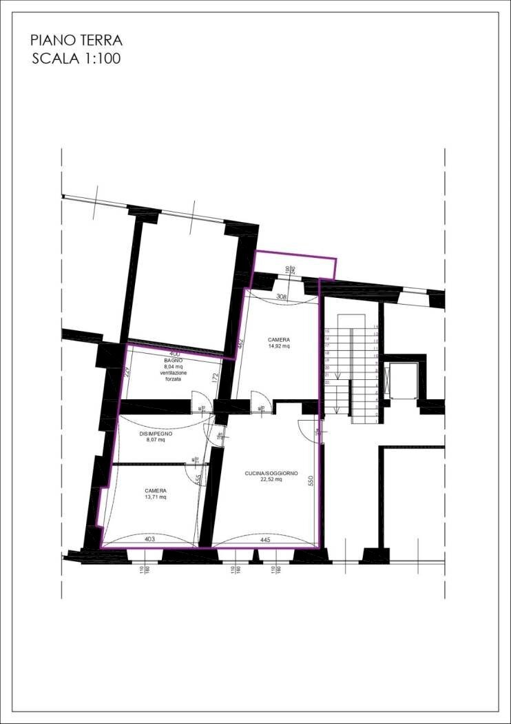 Three-room apartment via Urbanetto, 8C, Fossano - floor plans 1