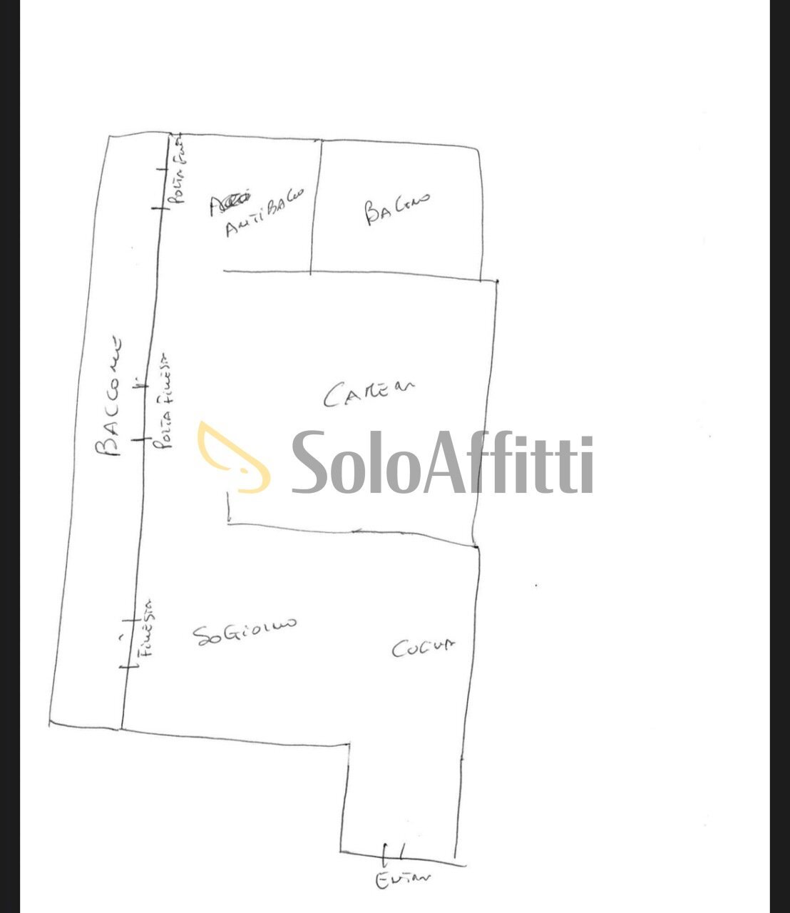 PLANIMETRIA - Appartamento via folla di sotto  5, Pavia - planimetria 1