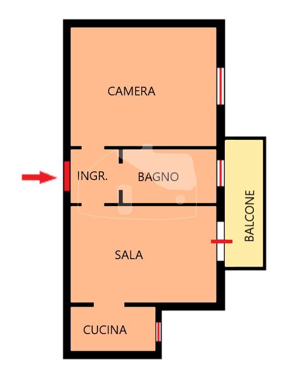 PLANIMETRIA - Two-room apartment Via Giacomo Margotti 48, Sanremo - floor plans 1