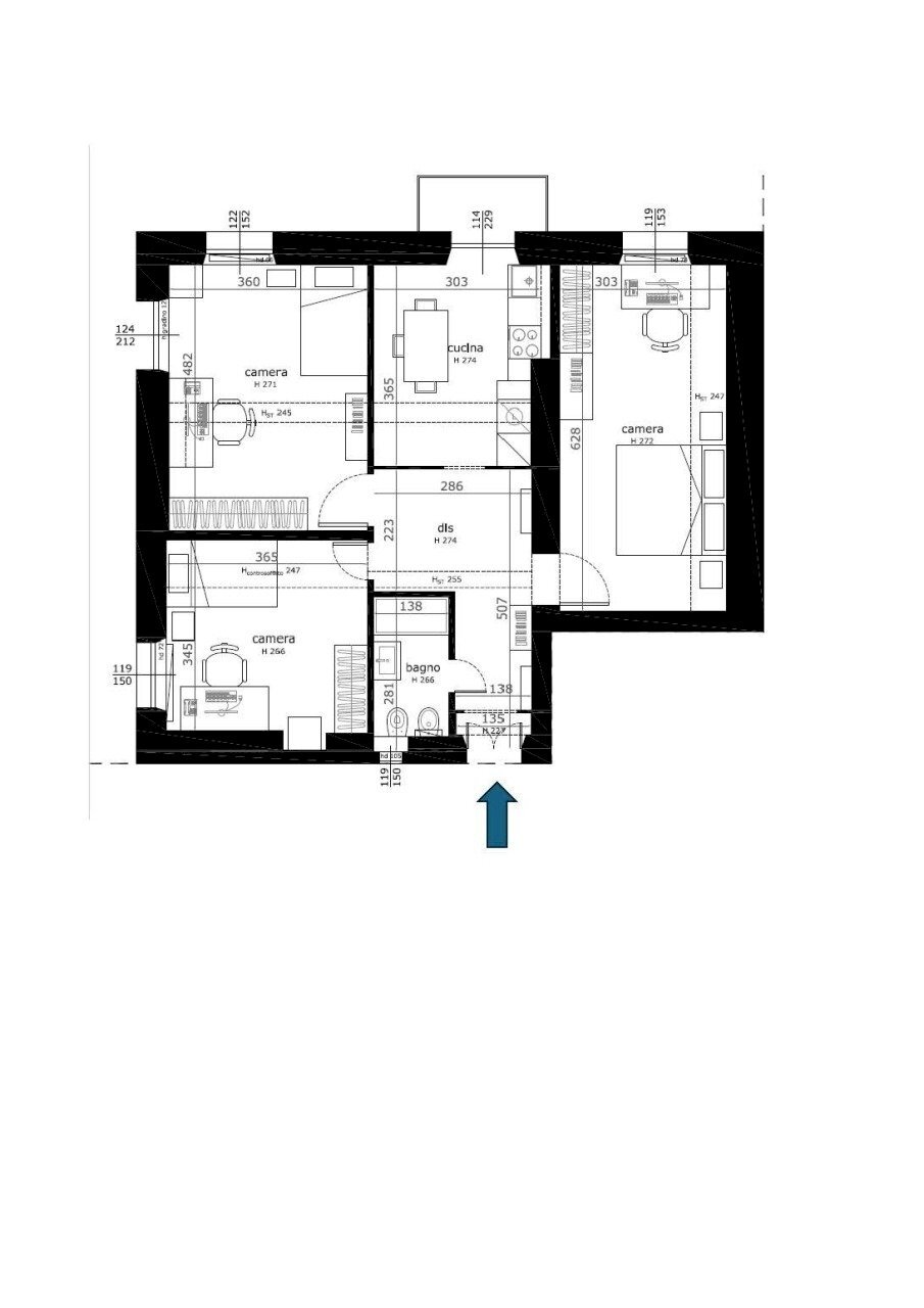 PLANIMETRIA ALLOGGIO N. 10.jpg - Four-room apartment VIA BELLEZIA, Torino (neighborhood Quadrilatero Romano) - floor plans 1