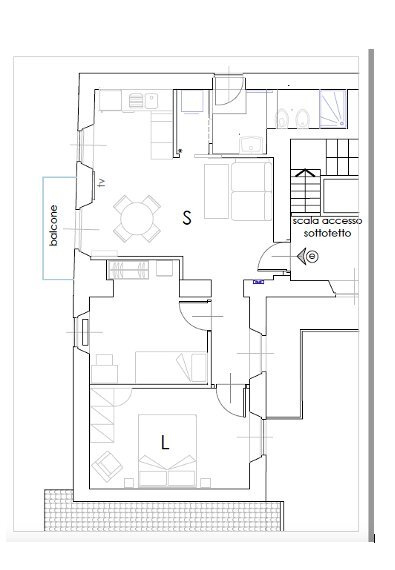 PLANIMETRIA P.1.png - Three-room apartment STRADA COMUNALE DI MIRAFIORI  31, Torino (neighborhood Mirafiori Sud) - floor plans 1