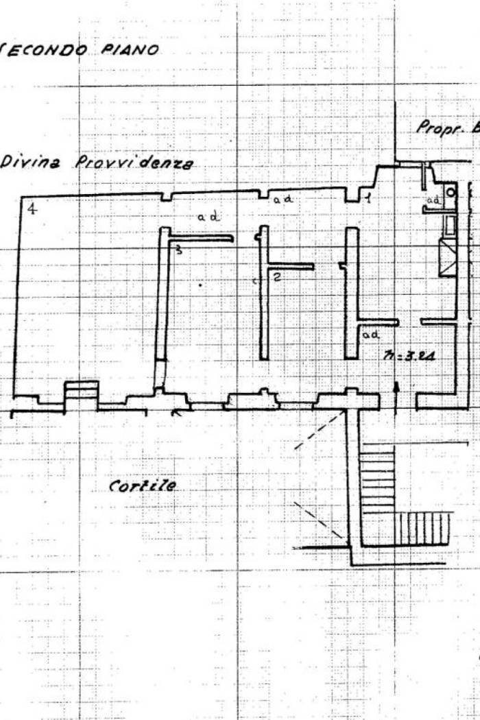 Trilocale via della Lungara, Roma (zona Trastevere) - planimetria 1
