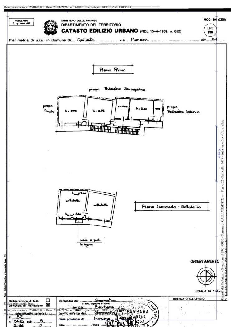 Three-room apartment via Alessandro Manzoni, 50, Galliate - floor plans 1