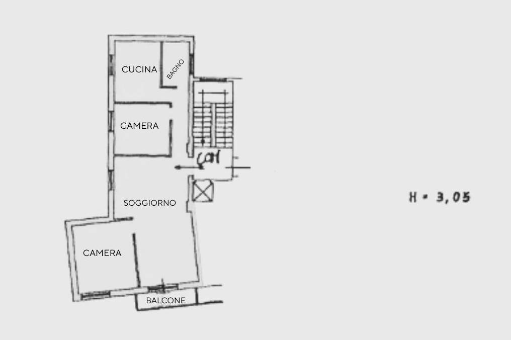 Three-room apartment Via Fiume, Sanremo - floor plans 1