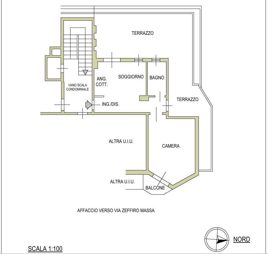 Two-room apartment Via Zeffiro Massa 223, Sanremo - floor plans 1