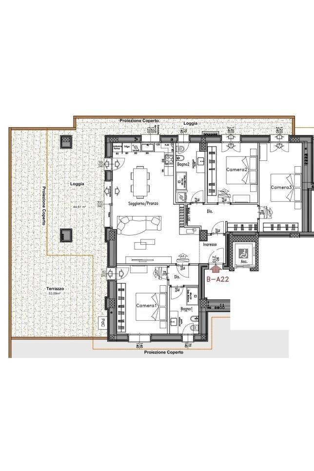 Quadrilocale Via Ghiaradino 1B, Granarolo dell'Emilia - planimetria 1