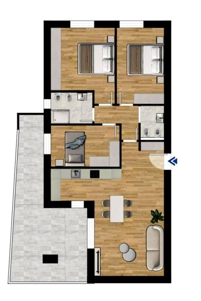 Four-room apartment Via dello Sport 1, Granarolo dell'Emilia - floor plans 1