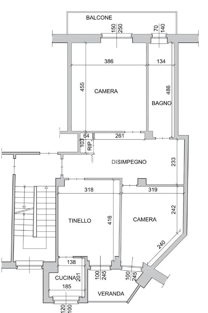 Three-room apartment Via Bengasi, Nichelino - floor plans 1