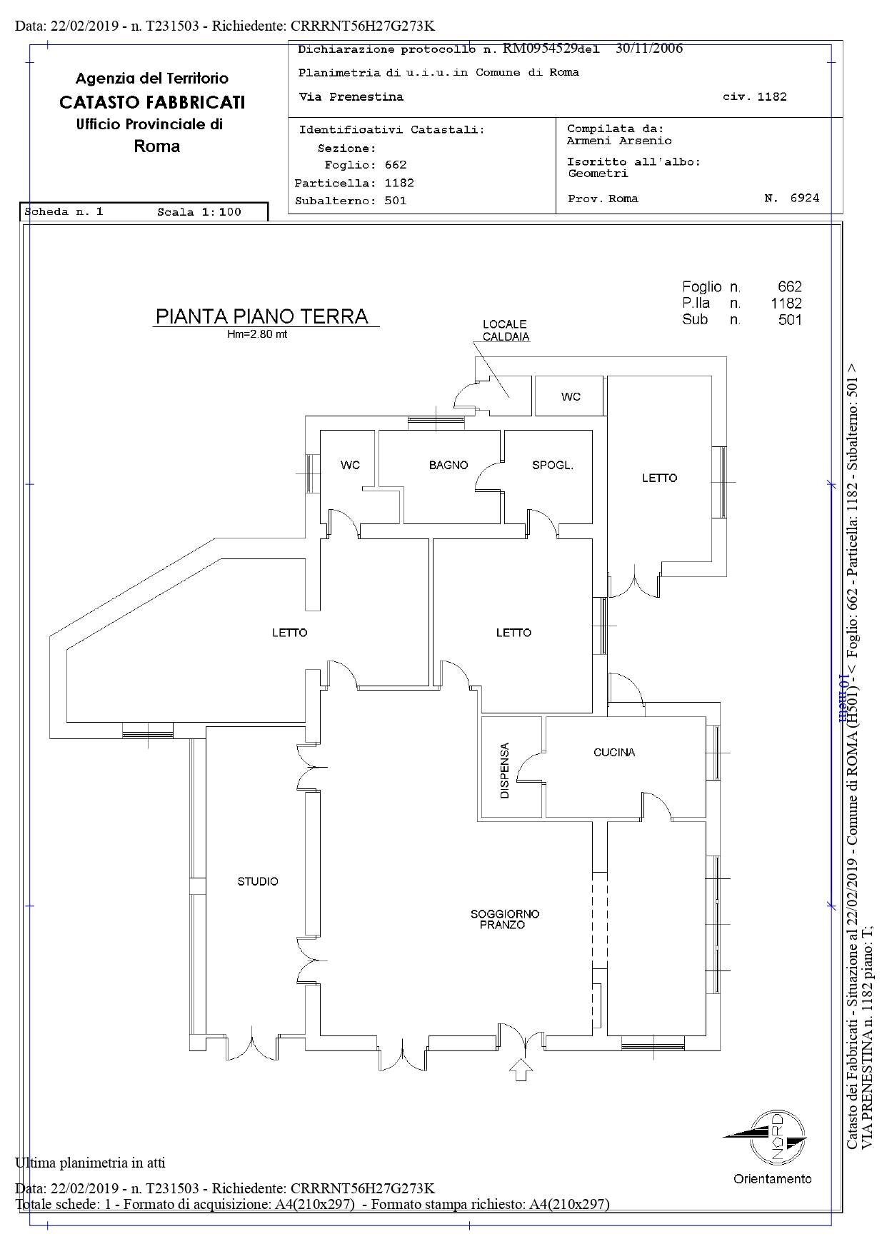 Foto 33 - Villa Via Prenestina
 
1082, Roma - floor plans 1