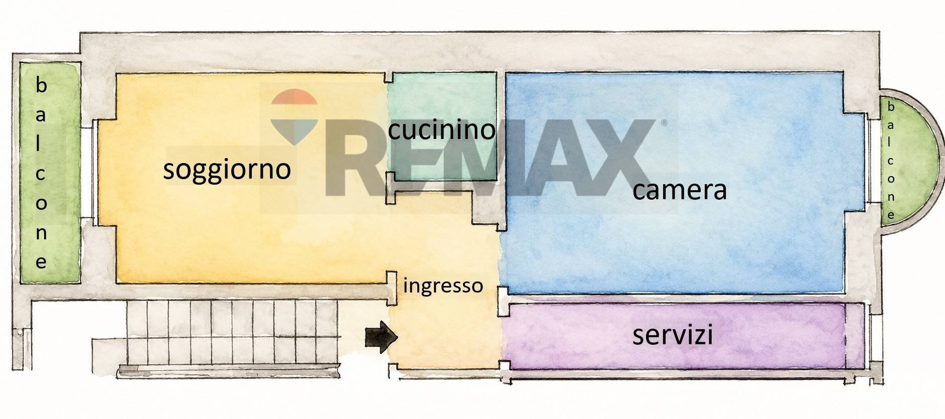 Pianta 2D - Two-room apartment Via Balme
 
53, Torino - floor plans 1