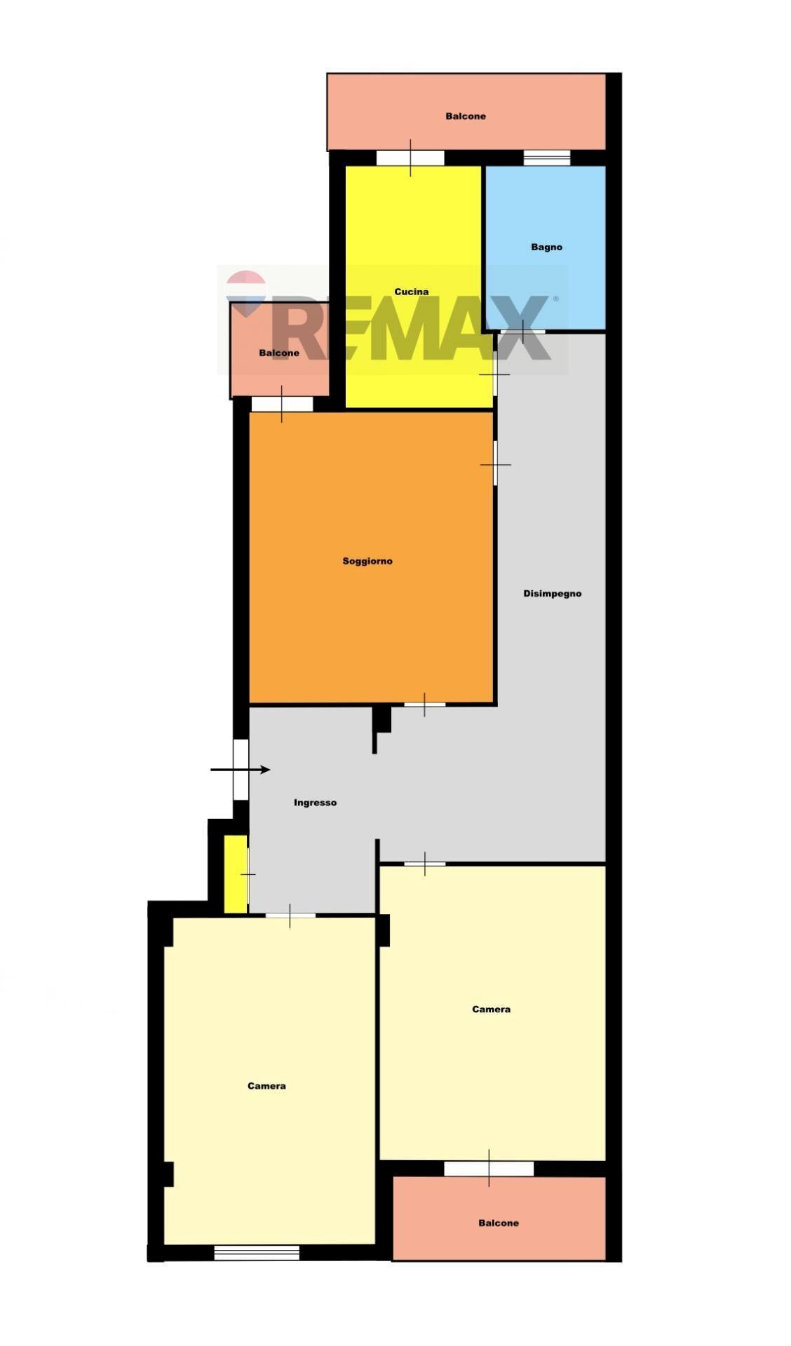 Pianta 2D - Three-room apartment CORSO EUROPA
 
183, Marano di Napoli - floor plans 1